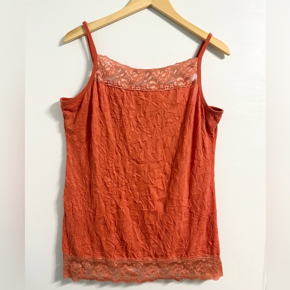Maurices Lace Trim Cami | Persimmon Rust Orange Tank | 1X 16W | Fall Layering - Picture 1 of 12